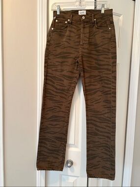 Citizens Of Humanity Brown Zebra Print Straight Leg Jeans